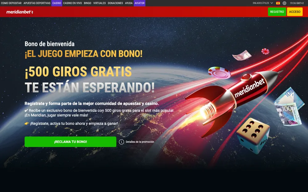 Meridianbet Perú, página de inicio de apuestas deportivas
